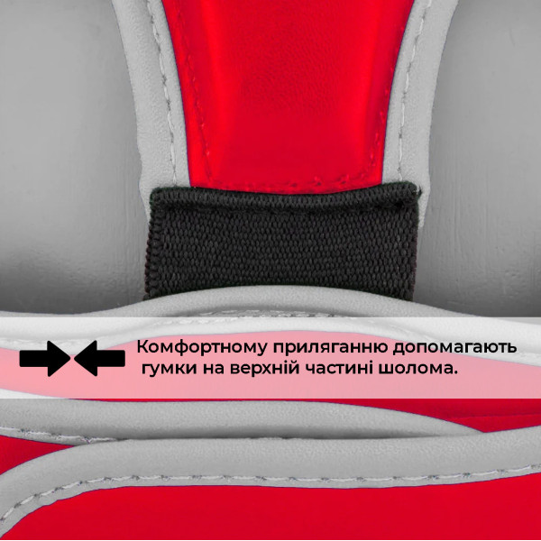 Боксерський шолом тренувальний PowerPlay 3068 PU + Amara Червоно-Білий S
