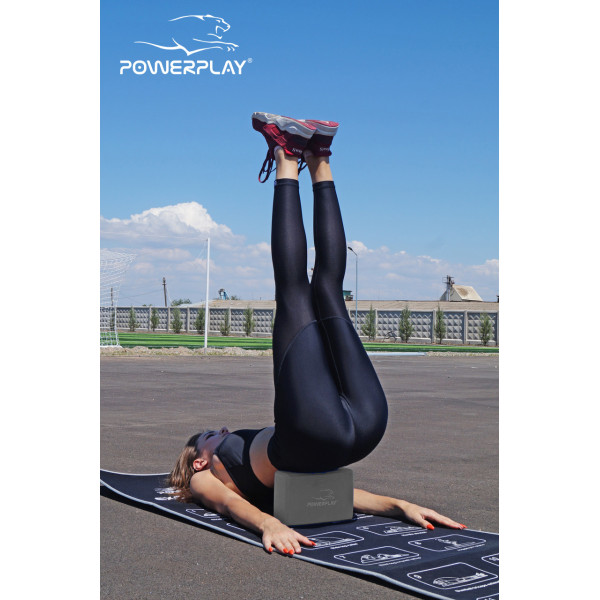 Блок для йоги PowerPlay 4006 Yoga Brick Сірий