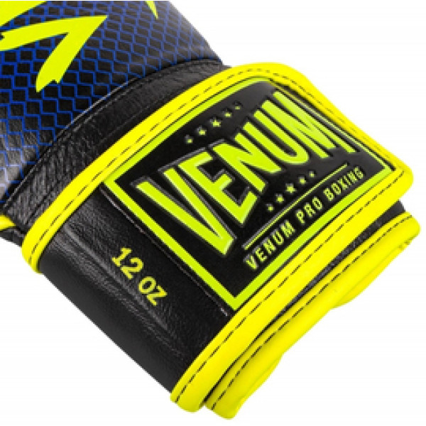 Боксерские перчатки Venum Hammer Pro Velcro Nappa leather Loma Edition Blue Yellow