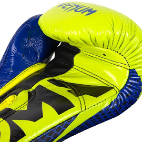 Боксерские перчатки Venum Hammer Pro Velcro Nappa leather Loma Edition Blue Yellow