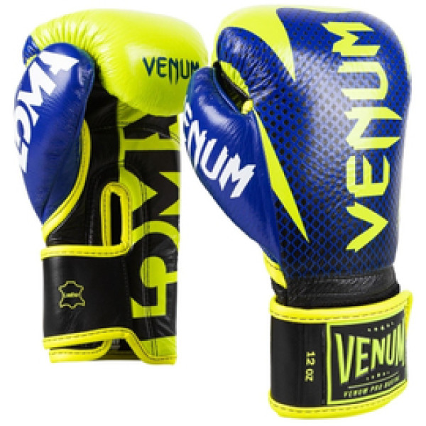 Боксерские перчатки Venum Hammer Pro Velcro Nappa leather Loma Edition Blue Yellow