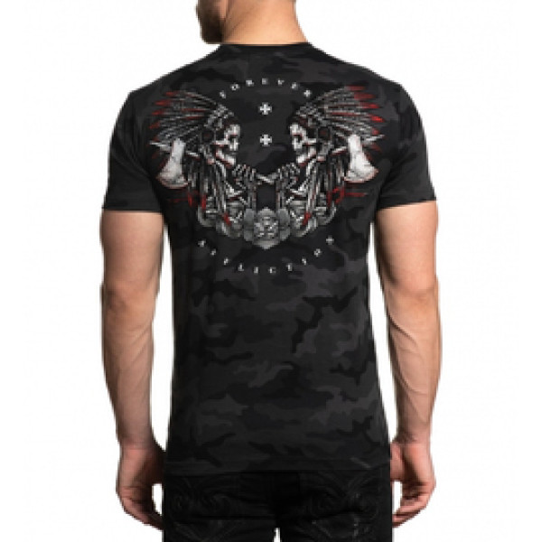 Футболка Affliction Jaguar God SS Tee Black Camo
