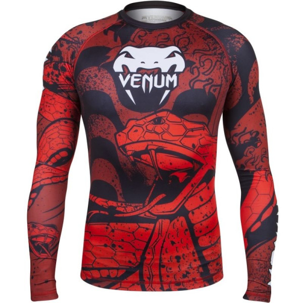  Рашгард Venum Crimson Viper Rashguard Black Red с длинным рукавом