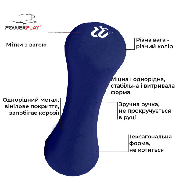 Гантеля PowerPlay 4126 неопренова 3 кг