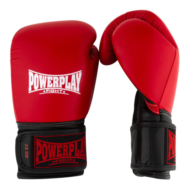 Боксерські рукавиці PowerPlay 3015 Червоні (натуральна шкіра) 14 унцій