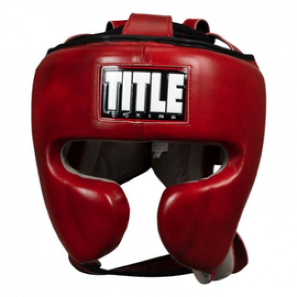 Шлем Title Blood Red Leather Sparring Headgear