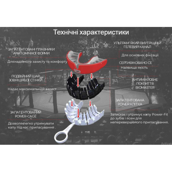 Капа OPRO Gold Braces Red/Pearl (art.002227008)