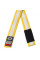 Детский пояс для кимоно Peresvit BJJ Belt Kid's Yellow White Stripe