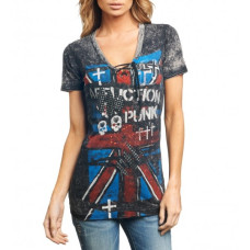 Женская футболка Affliction London Fog V-neck Tee