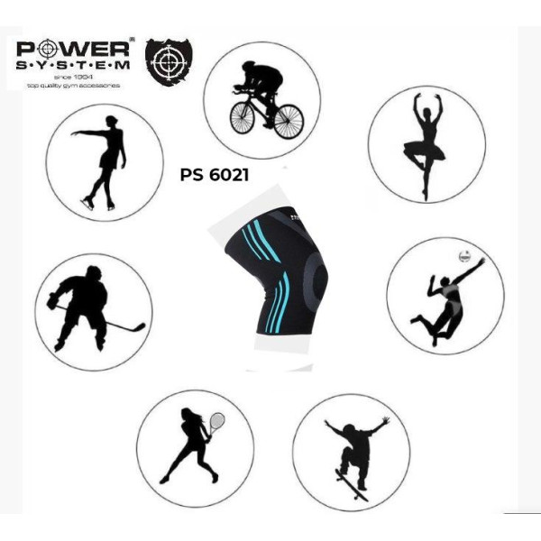 Наколінники Power System PS-6021 Knee Support Evo Black/Blue (пара) M