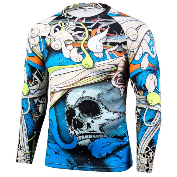 Рашгард Fixgear Abstract Skull Blue