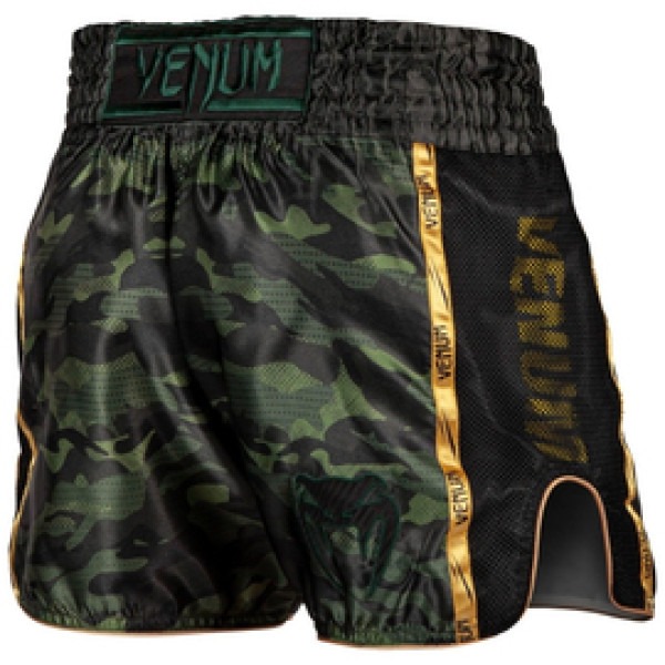 Шорты для тайского бокса Venum Full Cam Muay Thai Shorts Forest Camo Black
