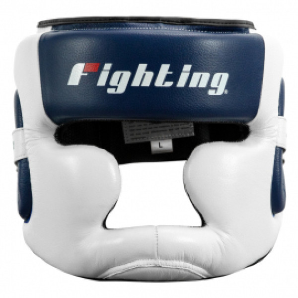 Боксерский шлем Fighting Force Full Training Headgear White Blue