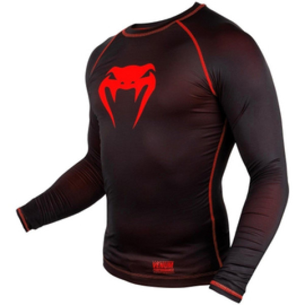Компрессионная футболка Venum Contender 3.0 Compression T-shirt Long Sleeves Black/Red