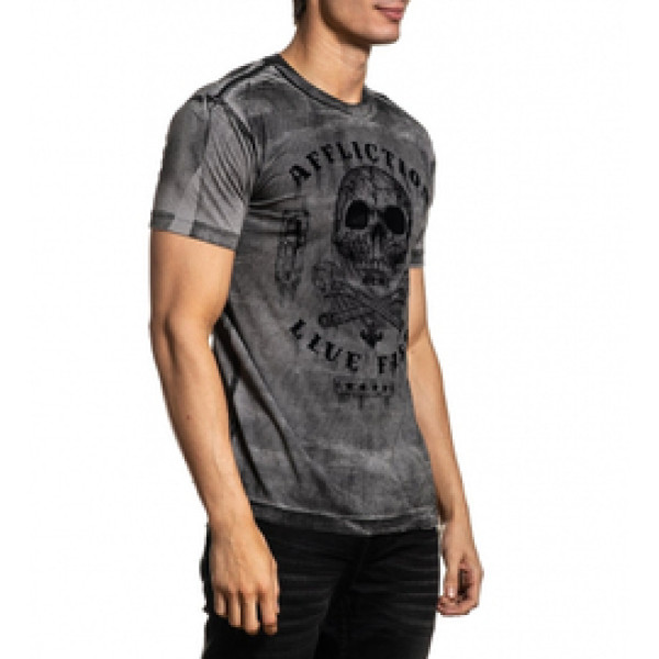 Футболка Affliction Garage Dusk SS Tee Silver
