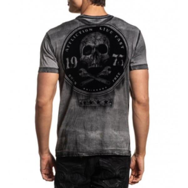 Футболка Affliction Garage Dusk SS Tee Silver