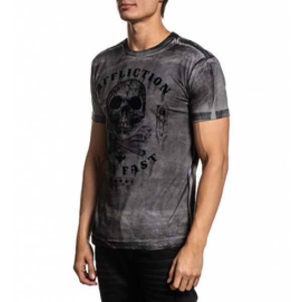 Футболка Affliction Garage Dusk SS Tee Silver