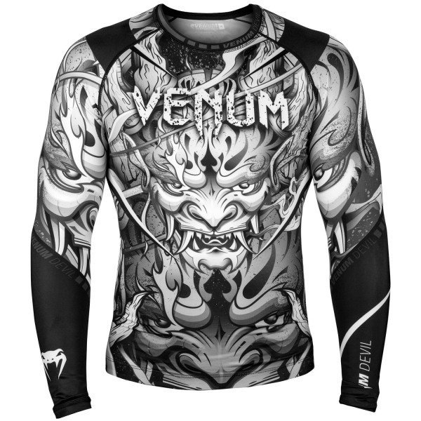 Рашгард Venum Devil Rashguard Long Sleeves White Black