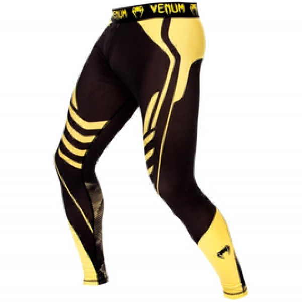 Компрессионные штаны Venum Technical Spats Black Yellow