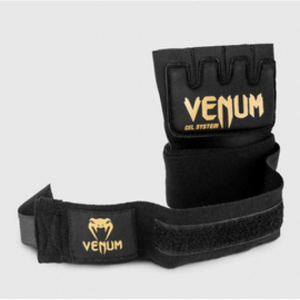 Накладки гелевые бинты Venum Gel Kontact Glove Wraps Black Gold