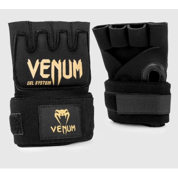 Накладки гелевые бинты Venum Gel Kontact Glove Wraps Black Gold