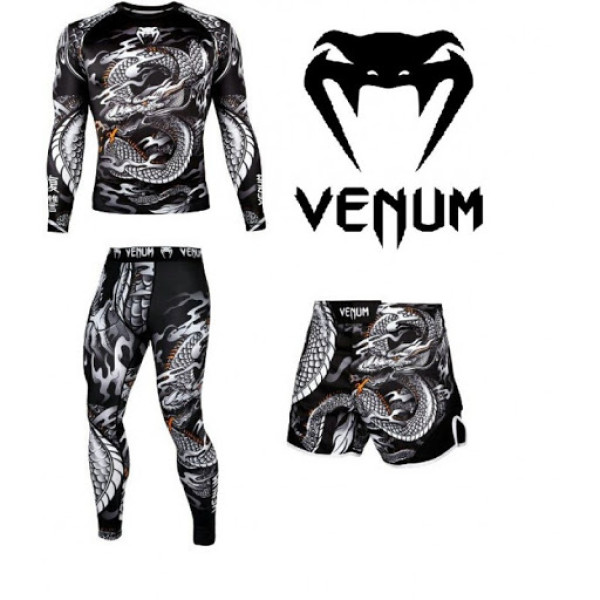 Рашгард Venum Dragon's Flight Black/Sand L/S
