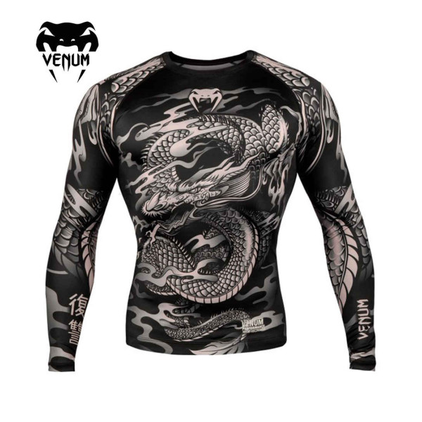 Рашгард Venum Dragon's Flight Black/Sand L/S