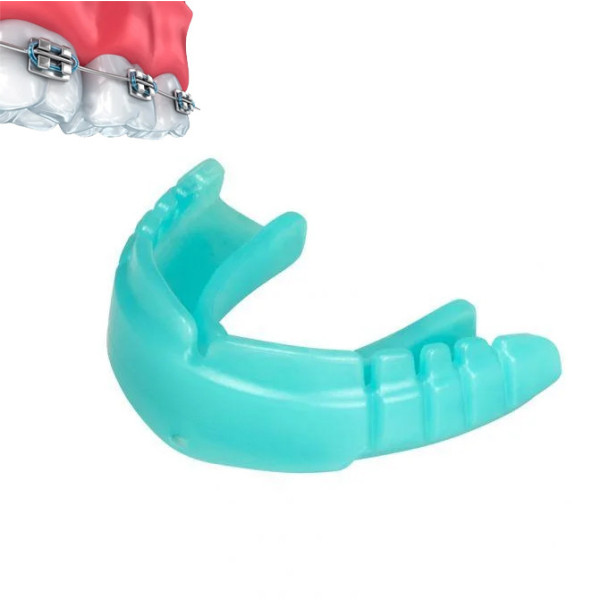 Капа боксерська OPRO Snap-Fit FOR BRACES Mint Green Flavoured+Strap (art.002318002)