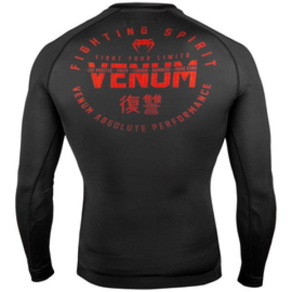 Рашгард Venum Signature Rashguard Long Sleeves Black Red