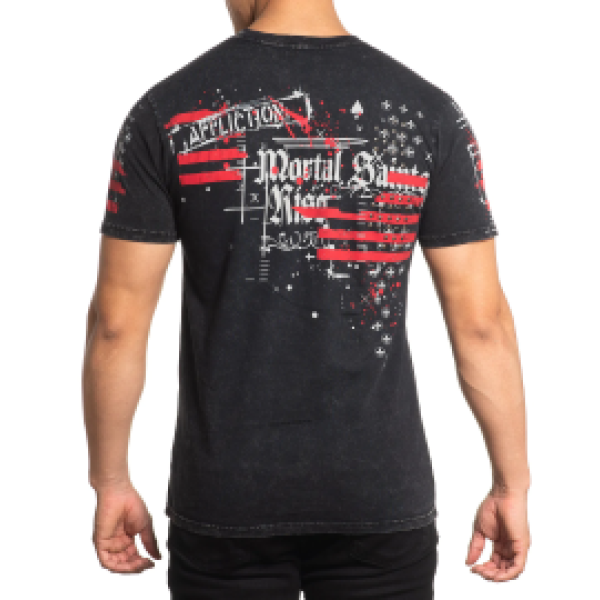 Футболка Affliction Mortal Saints Tee Black Lava Wash
