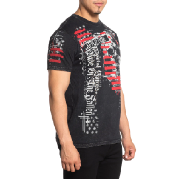 Футболка Affliction Mortal Saints Tee Black Lava Wash