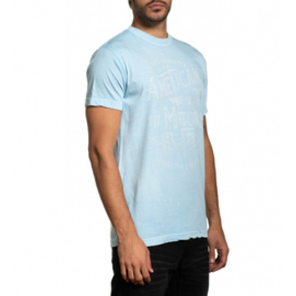Футболка Affliction Full Throttle Sky Blue Pigment Dye