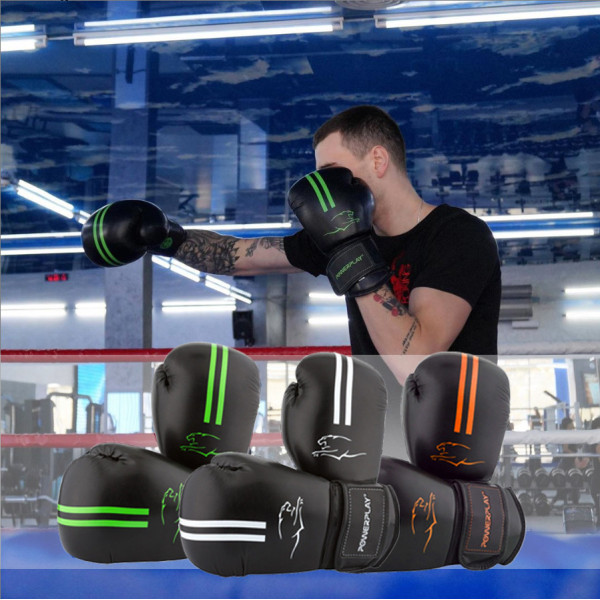 Боксерські рукавиці PowerPlay 3016 Чорно-Зелені 8 унцій