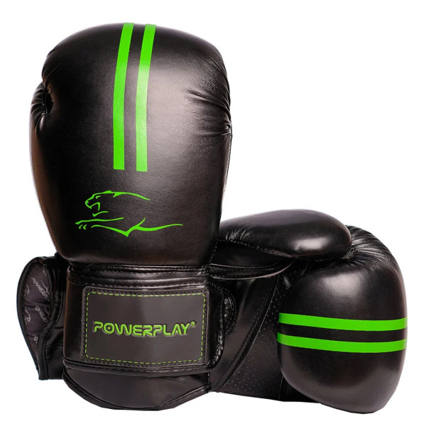 Боксерські рукавиці PowerPlay 3016 Чорно-Зелені 8 унцій
