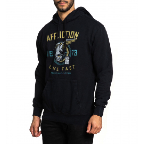 Толстовка Affliction Whiskey Smash Hood A24547 Black Lava Wash