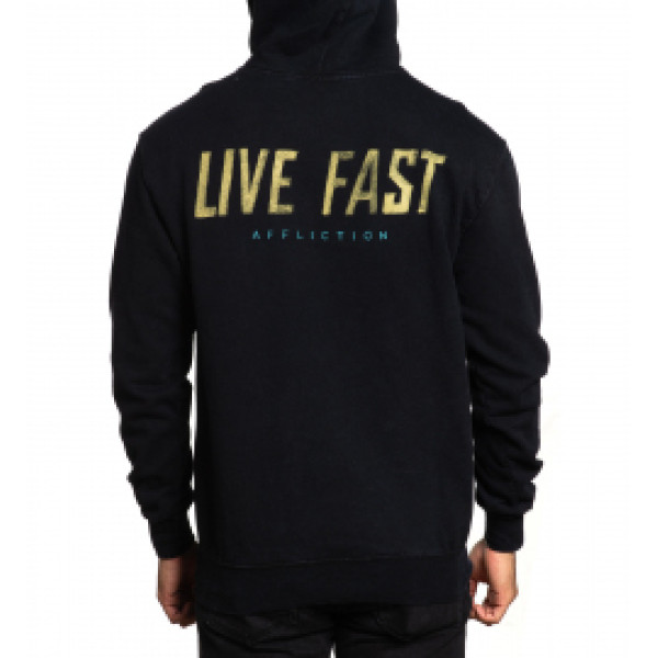 Толстовка Affliction Whiskey Smash Hood A24547 Black Lava Wash