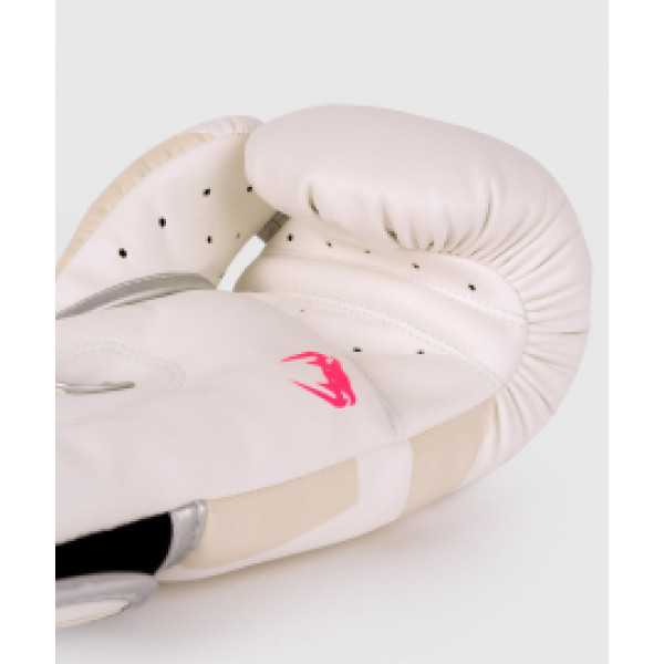 Боксерские перчатки Venum Elite Boxing Gloves White Silver Pink