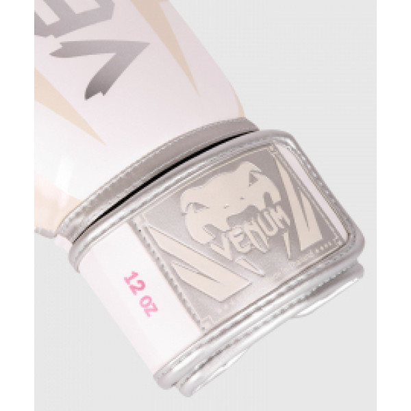 Боксерские перчатки Venum Elite Boxing Gloves White Silver Pink