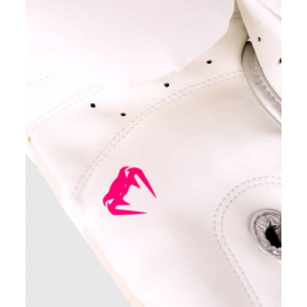 Боксерские перчатки Venum Elite Boxing Gloves White Silver Pink
