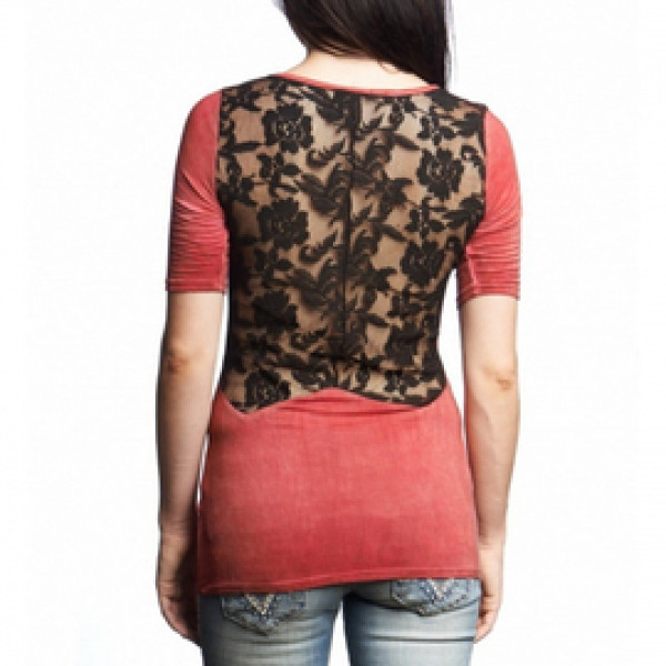 Женская футболка Affliction Ink Lace Scoop Tee