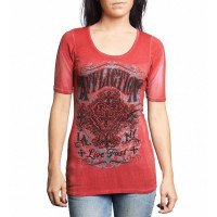 Женская футболка Affliction Ink Lace Scoop Tee