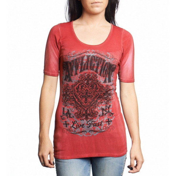 Женская футболка Affliction Ink Lace Scoop Tee
