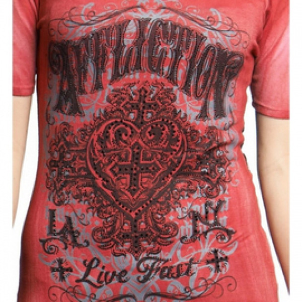 Женская футболка Affliction Ink Lace Scoop Tee