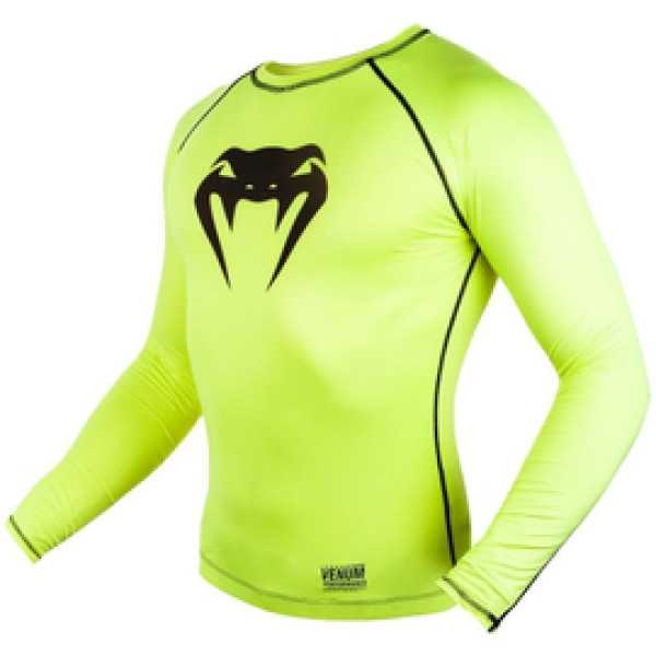 Компрессионная футболка Venum Contender 3.0 Compression T-shirt Long Sleeves Yellow/Black