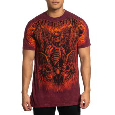 Футболка Affliction Post Human Burgundy Lava Wash
