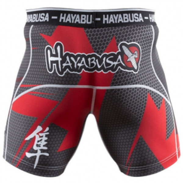 Компрессионные шорты Hayabusa Metaru 47 Silver Compression Shorts Red