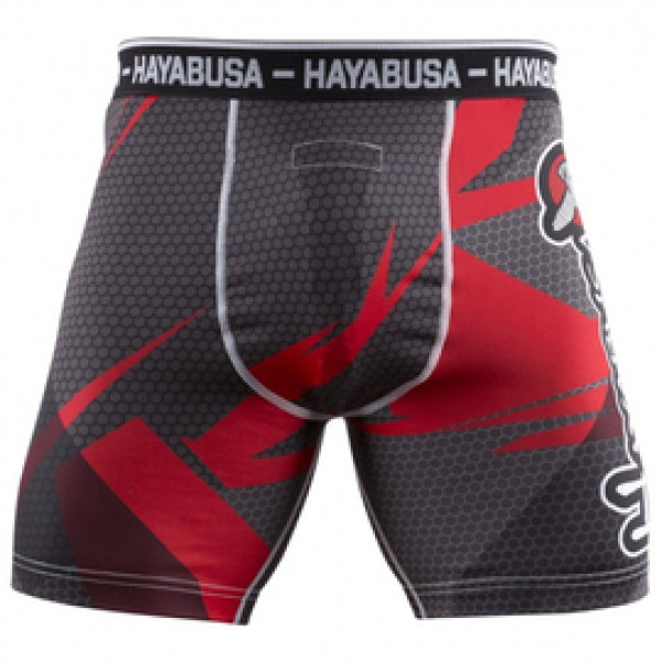 Компрессионные шорты Hayabusa Metaru 47 Silver Compression Shorts Red