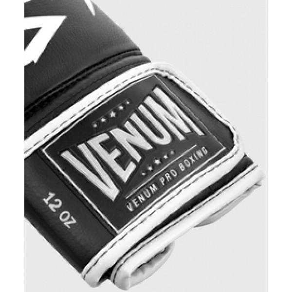 Боксерские перчатки Venum Hammer Pro Velcro Nappa Leather Black White
