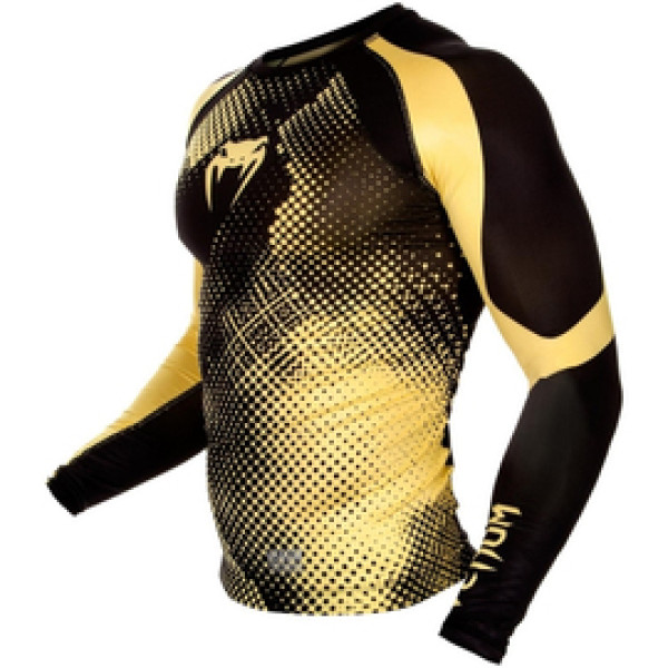 Компрессионная футболка Venum Technical Compression T-shirt Long Sleeves Black Yellow