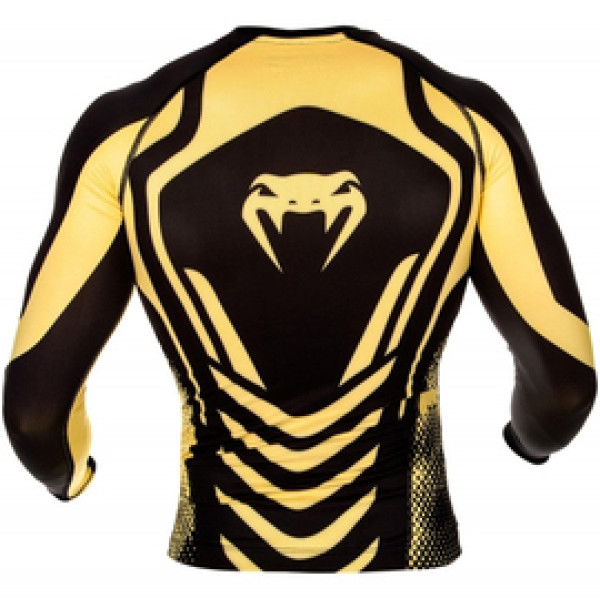 Компрессионная футболка Venum Technical Compression T-shirt Long Sleeves Black Yellow